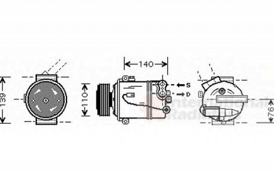 VAN WEZEL 3700k410 -  Компрессор, кондиционер